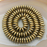 Natural Hematite Gemstone Rondelle Loose Beads on a 15.5" Strand