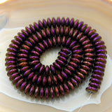 Natural Hematite Gemstone Rondelle Loose Beads on a 15.5" Strand