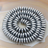 Natural Hematite Gemstone Rondelle Loose Beads on a 15.5" Strand