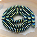 Natural Hematite Gemstone Rondelle Loose Beads on a 15.5" Strand