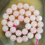 Natural Rose Quartz Round Loose Beads on a 15.5" Strand