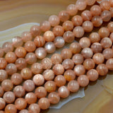 Natural Sun Stone Gemstone Round Loose Beads on a 15.5" Strand