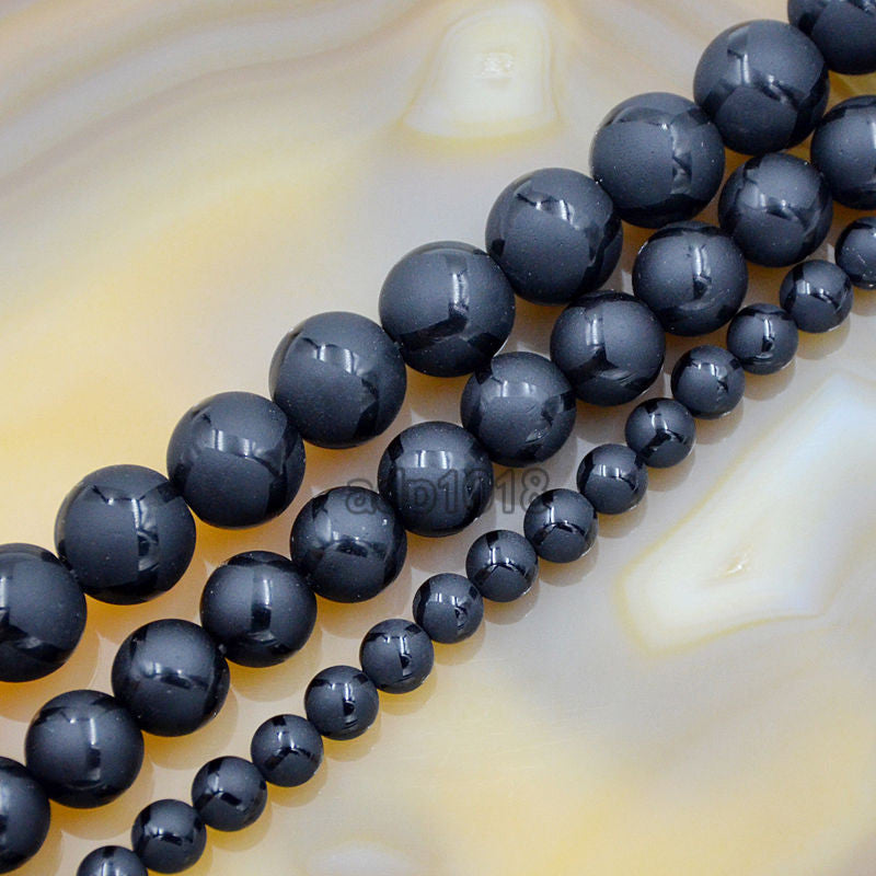 Natural Stone Sky Blue Stripes Onyx Agate Round Loose Beads 6 8 10 MM Pick Size For Jewelry Making DIY - 36