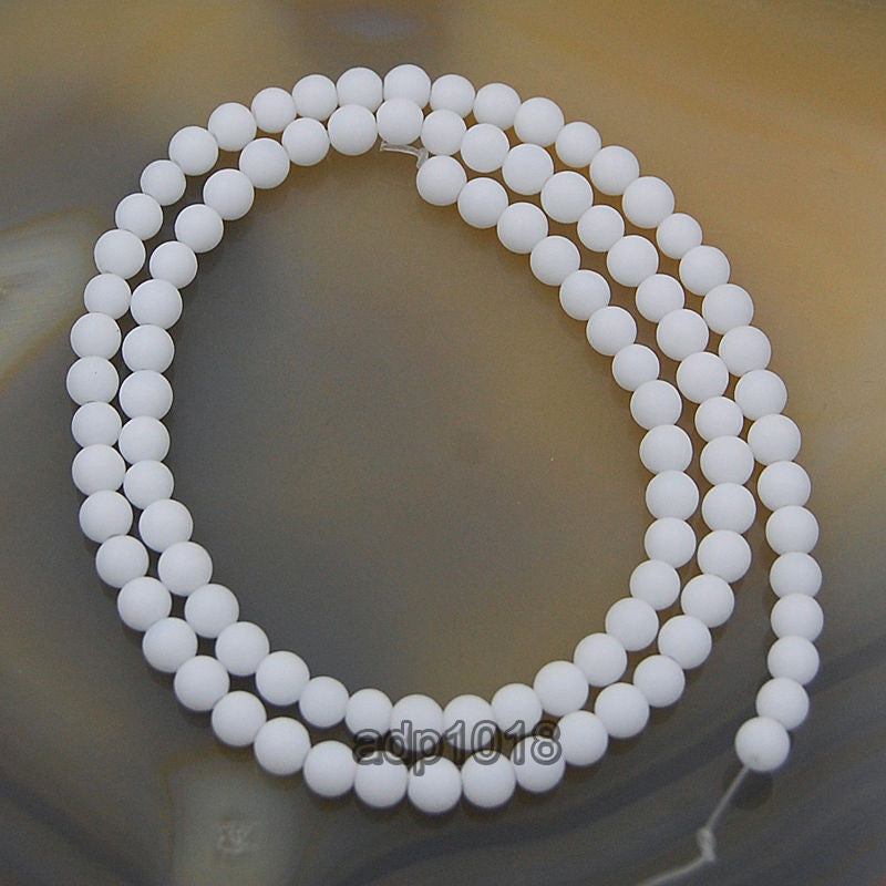Matte Natural White Alabaster Gemstone Round Loose Beads on a 15.5 St – AD  Beads