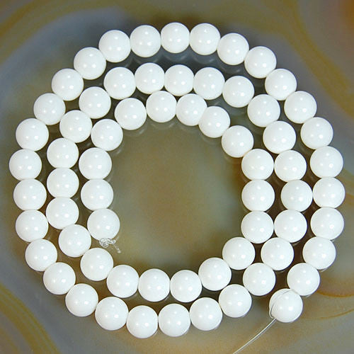 Natural Stone White Crystal Austrian Loose Round Beads For