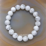 Natural White Turquoise Gemstone Beads Stretch Bracelet Healing Reiki