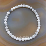 Natural White Turquoise Gemstone Beads Stretch Bracelet Healing Reiki