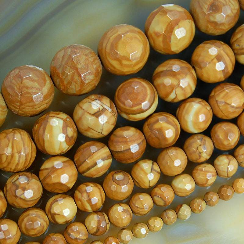 Beads Natural Stone Wood Grain Loose Spacer Beaded For Jewelry