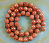 Natural Golden Sandstone Round Loose Beads on a 15.5" Strand