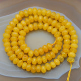 Yellow Amber Faceted Jade Rondelle Beads 15" 2x4mm 4x6mm 5x8mm
