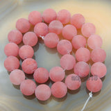 Matte Natural Cherry Quartz Gemstone Round Loose Beads on a 15.5" Strand