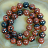 Natural Mahogany Obsidian Gemstone Round Loose Beads on a 15.5" Strand