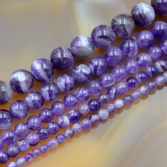 Natural Purple Dream Lace Amethyst Loose Beads Strand 15.5
