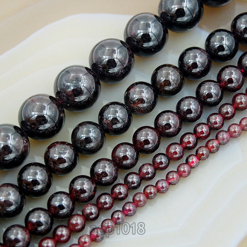 Garnet Beads, Natural, 6mm Round