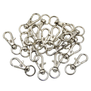 Lobster Claw Swivel Clasps Silver Plated Key Ring Metal Finding Jewelry Making 20 Pcs