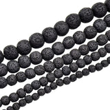 Lava Rock Semi Precious Gemstone Round Loose Beads on a 15.5" Strand