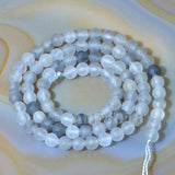 Matte Natural Cloud Crystal Quartz Gemstone Round Loose Beads on a 15.5" Strand