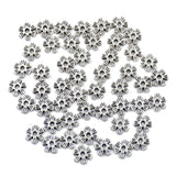 Tibetan Flower Silver Metal Finding Connector Spacer Charm Beads 50 Pcs