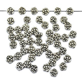 Tibetan Flower Silver Metal Finding Connector Spacer Charm Beads 50 Pcs