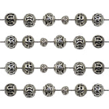 Tibetan Silver Carved Hollow Round Metal Finding Connector Spacer Charm Beads 20 Pcs