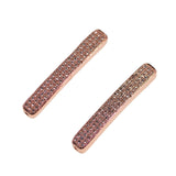 Curved Tube Bar Cubic Zirconia Rhinestones Spacer 18K Plated Metal Finding Connector Charm Beads