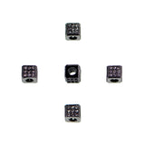 Square Cube Cubic Zirconia Rhinestones Spacer 18K Plated Metal Finding Connector Charm Beads