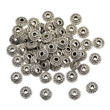 Tibetan Rondelle Silver Metal Finding Connector Spacer Charm Beads 50 Pcs