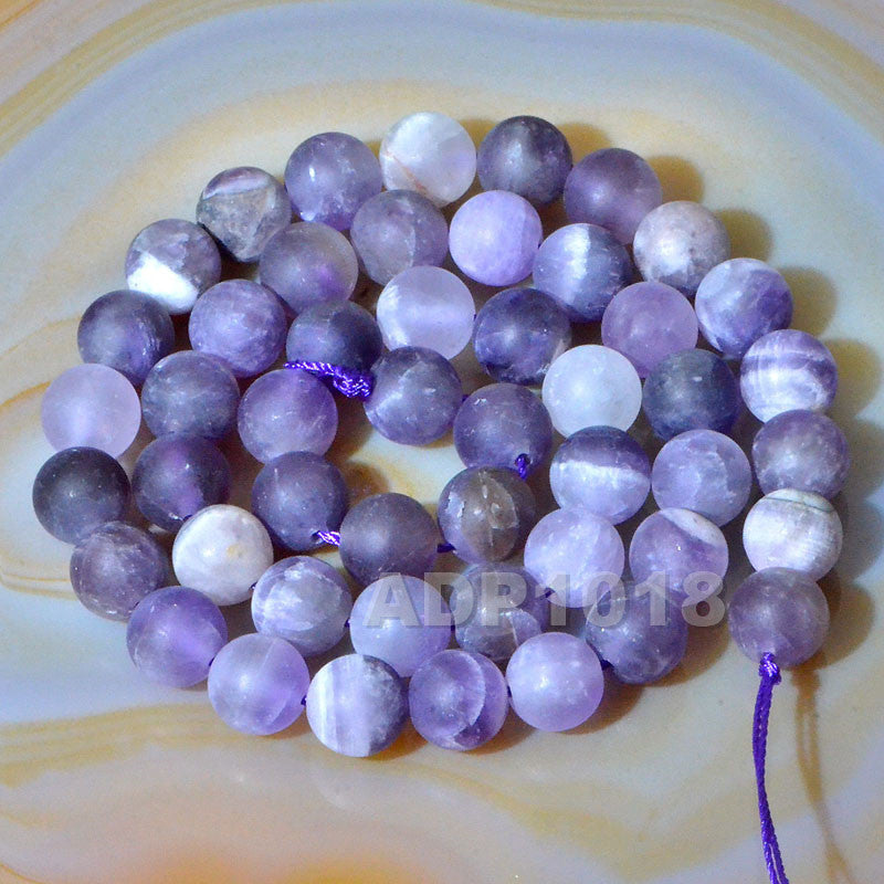 Natural Amethyst Gemstone Round Loose Beads on a 15.5 Strand – AD