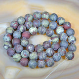 Matte Natural African Dragon Bloodstone Gemstone Round Loose Beads on a 15.5" Strand