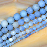 Matte Natural Blue Aventurine Gemstone Round Loose Beads on a 15.5" Strand