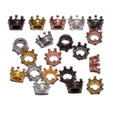 Solid Metal Finding Queen Crown Big Hole Connector Spacer Charm Beads 10 Pcs