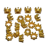 Solid Metal Finding King and Queen Crown Big Hole Connector Spacer Charm Beads 10 Pcs 20 Pcs
