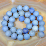 Matte Natural Blue Aventurine Gemstone Round Loose Beads on a 15.5" Strand