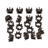 Solid Metal Finding Queen Crown Big Hole Connector Spacer Charm Beads 10 Pcs