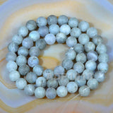 Matte Natural Labradorite Gemstone Round Loose Beads on a 15.5" Strand
