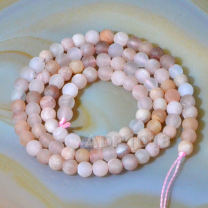 Matte Natural Sun Stone Gemstone Round Loose Beads on a 15.5" Strand