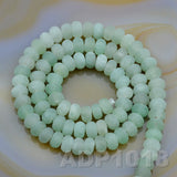 Natural Green Aventurine Gemstone Smooth/Matte/Faceted Rondelle Loose Beads on a 15.5" Strand