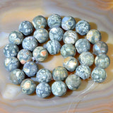 Matte Natural Rhyolite Gemstone Round Loose Beads on a 15.5" Strand