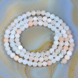 Matte Natural Pink Aventurine Gemstone Round Loose Beads on a 15.5" Strand