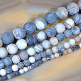 Matte Natural Matrix Picasso Jasper Gemstone Round Loose Beads on a 15.5" Strand