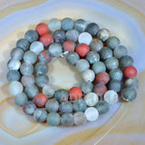 Matte Natural Bloodstone Gemstone Round Loose Beads on a 15.5" Strand