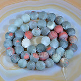 Matte Natural Bloodstone Gemstone Round Loose Beads on a 15.5" Strand