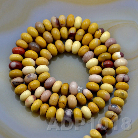 Natural Moukaite Gemstone Smooth/Matte/Faceted Rondelle Loose Beads on a 15.5