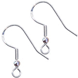 AD Beads 925 Sterling Silver Coil and Stud Fish Hook Earring with Open Hole