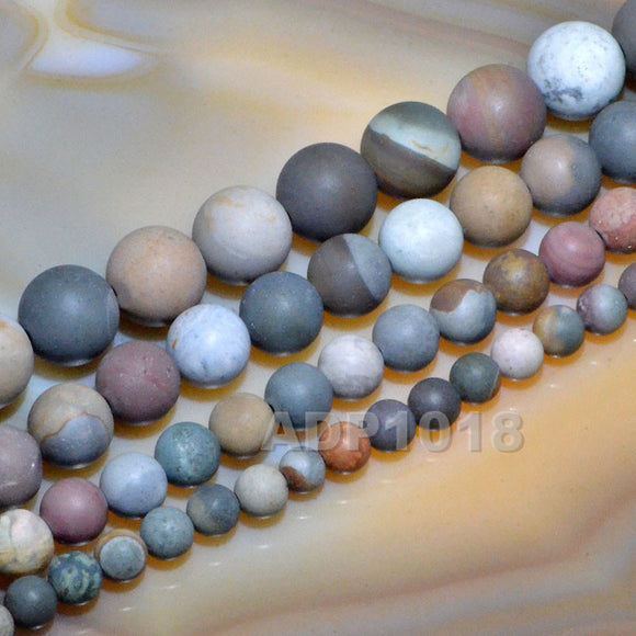 Matte Natural Imperial Jasper Gemstone Round Loose Beads on a 15.5
