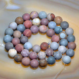 Matte Natural Imperial Jasper Gemstone Round Loose Beads on a 15.5" Strand