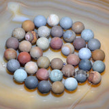 Matte Natural Imperial Jasper Gemstone Round Loose Beads on a 15.5" Strand