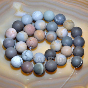 Matte Natural Imperial Jasper Gemstone Round Loose Beads on a 15.5" Strand