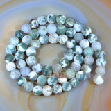 Matte Natural Ocean Jasper Gemstone Round Loose Beads on a 15.5" Strand