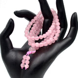 Natural Gemstones Buddhist 108 Prayer Healing Mala Beads Stretchy Bracelet/Necklace 6mm